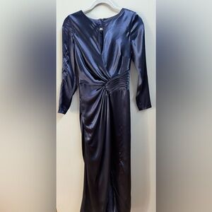 Aiden Maddox navy blue silk gown